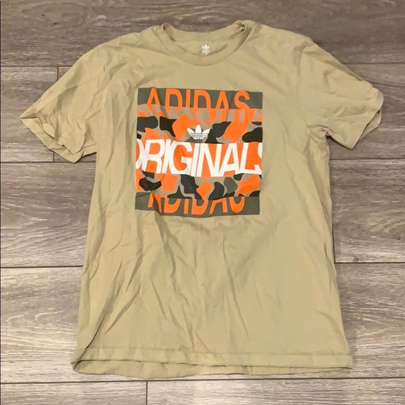 khaki adidas t shirt